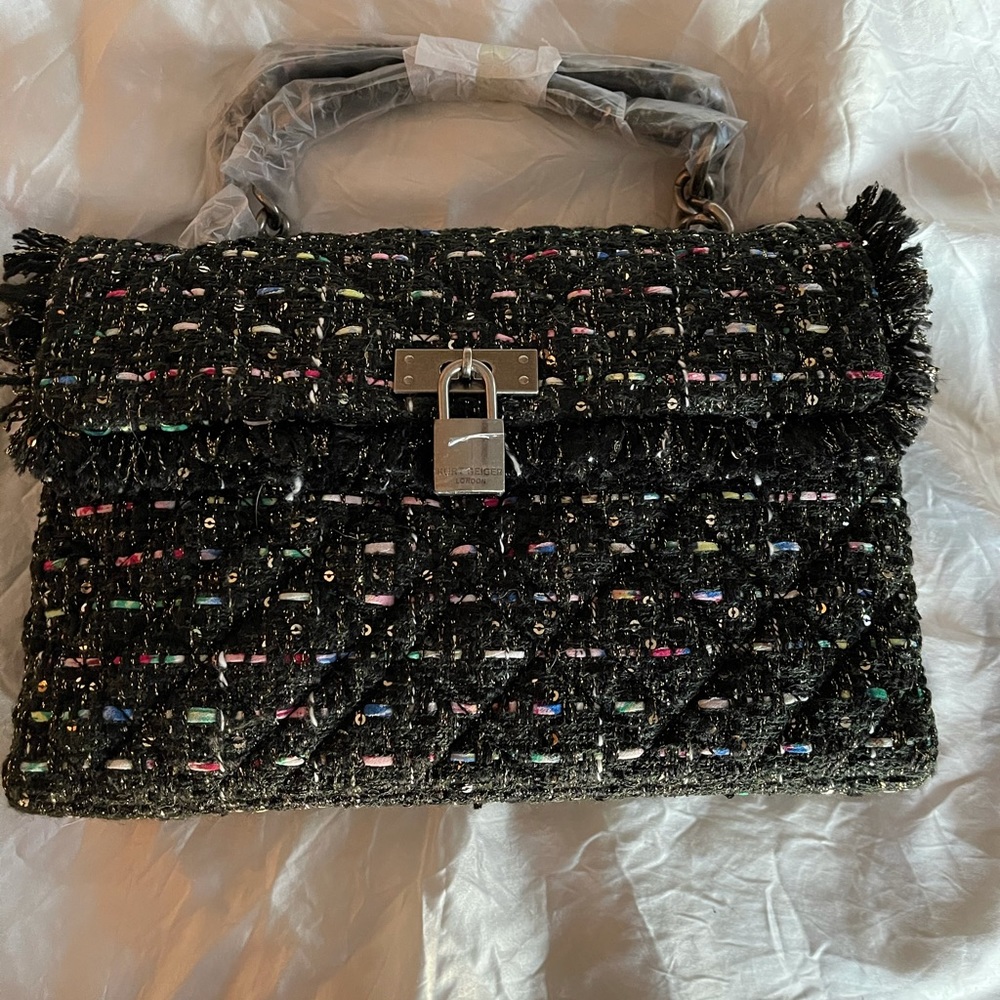 Auth. KURT GEIGER LONDON Tweed LG Crosb/Shoulder